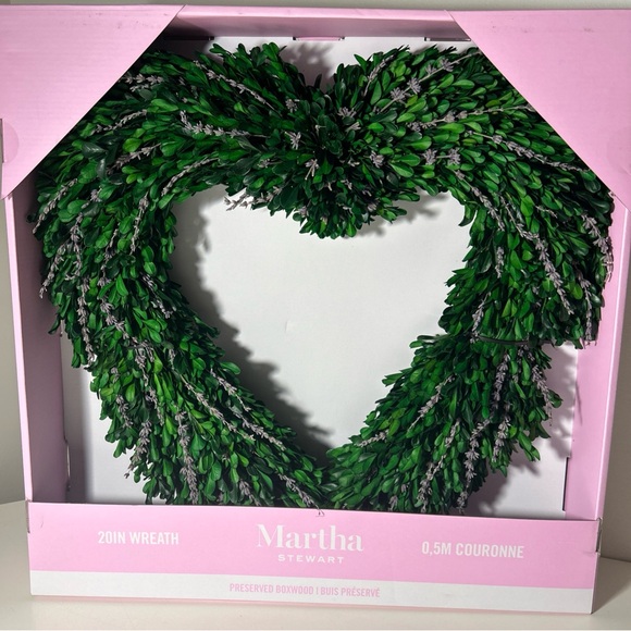 NEW Preserved Boxwood & Lavender Heart Wreath 20IN Spring/Summer Love - Picture 9 of 16